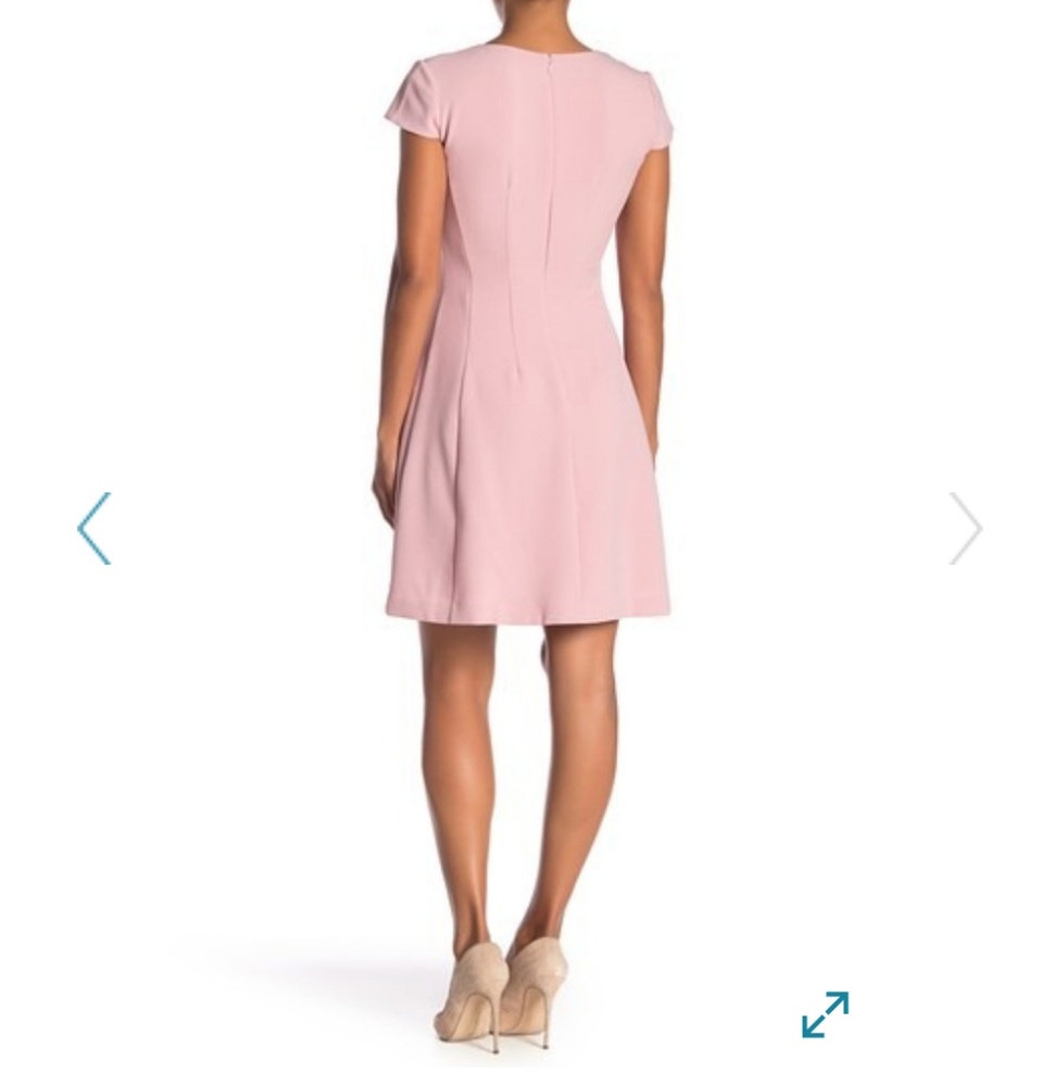 Eliza J V-Neck Fit and Flare Pink Mini Dress NWT - Picture 3 of 8